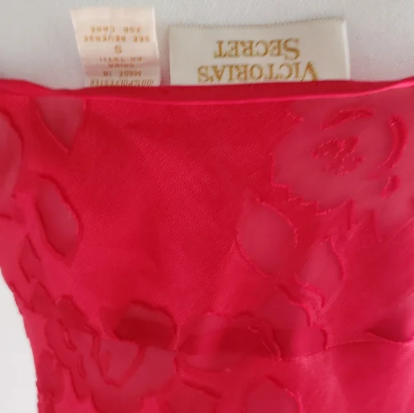 Vintage red slit ♥ Victoria's secret floral gown. Gold label - Picture 10 of 11